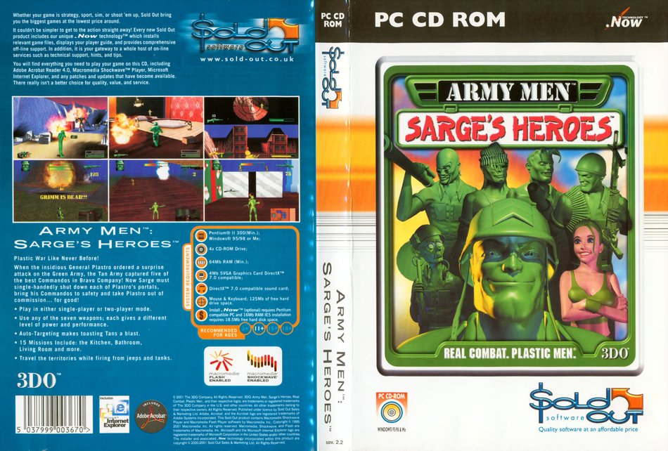 Army Men: Sarges Heroes front cover