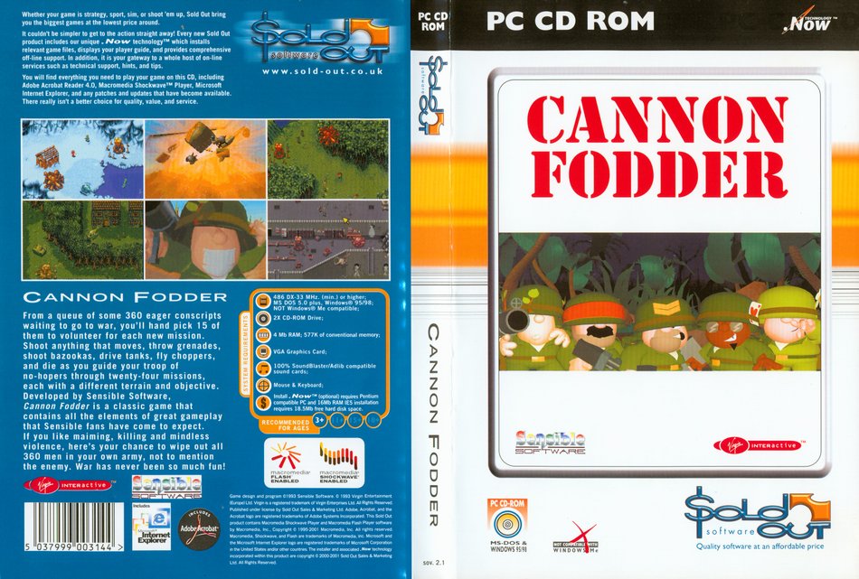 Cannon Fodder front cover