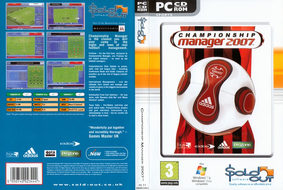 Championship Manager 2007 front cover
