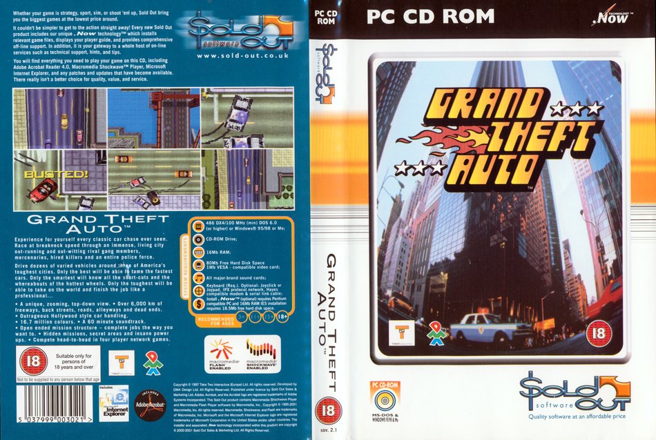 Grand Theft Auto front cover