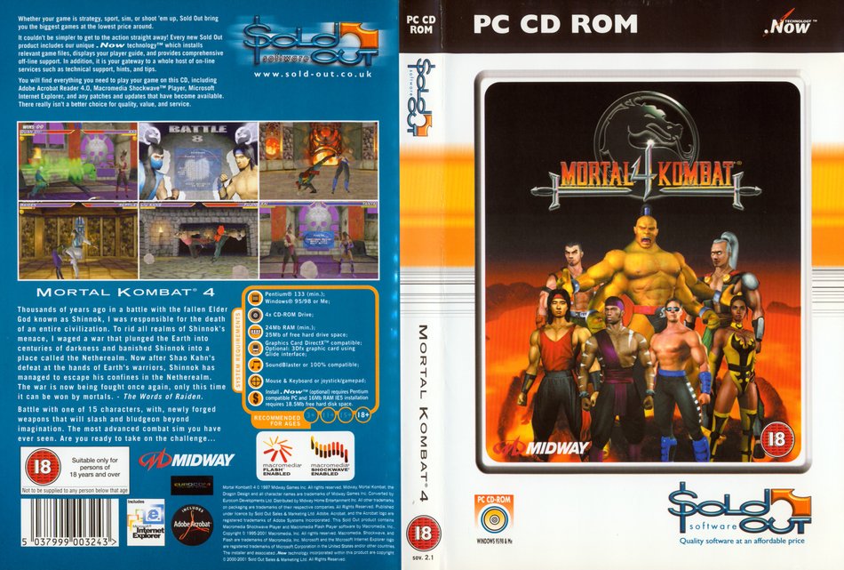 Mortal Kombat 4 front cover