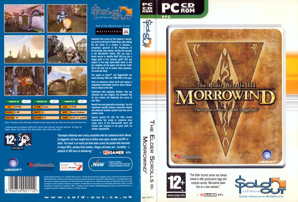 The Elder Scrolls III: Morrowind front cover