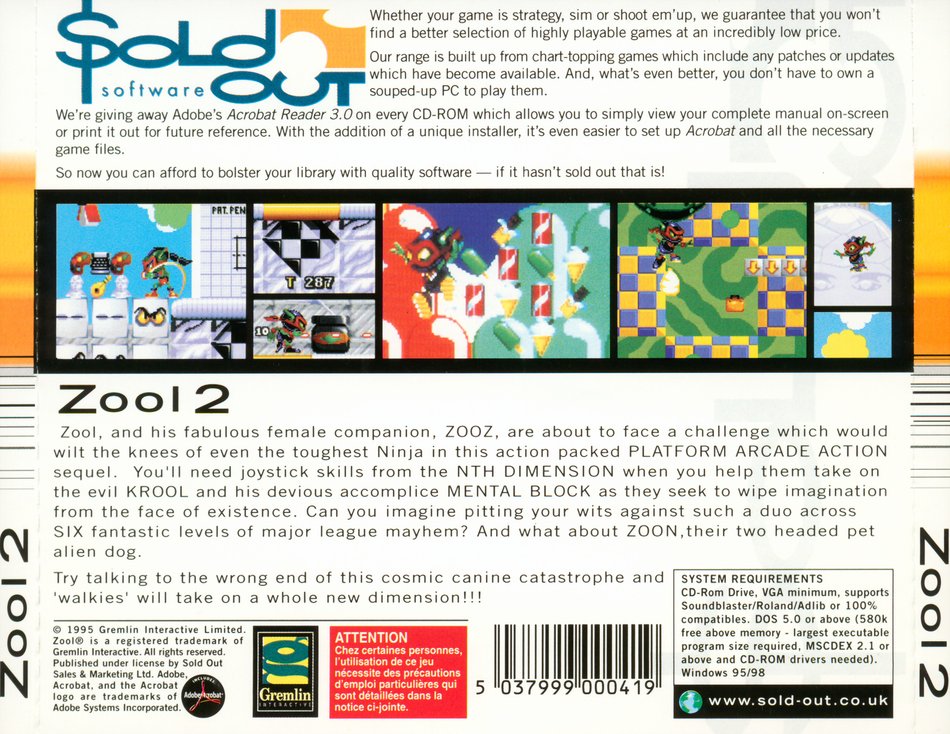 Zool 2 back cover